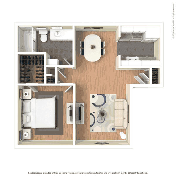 One Bed, One Bath, 730 sq ft