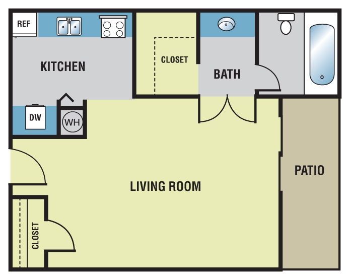Studio, 414 sq ft